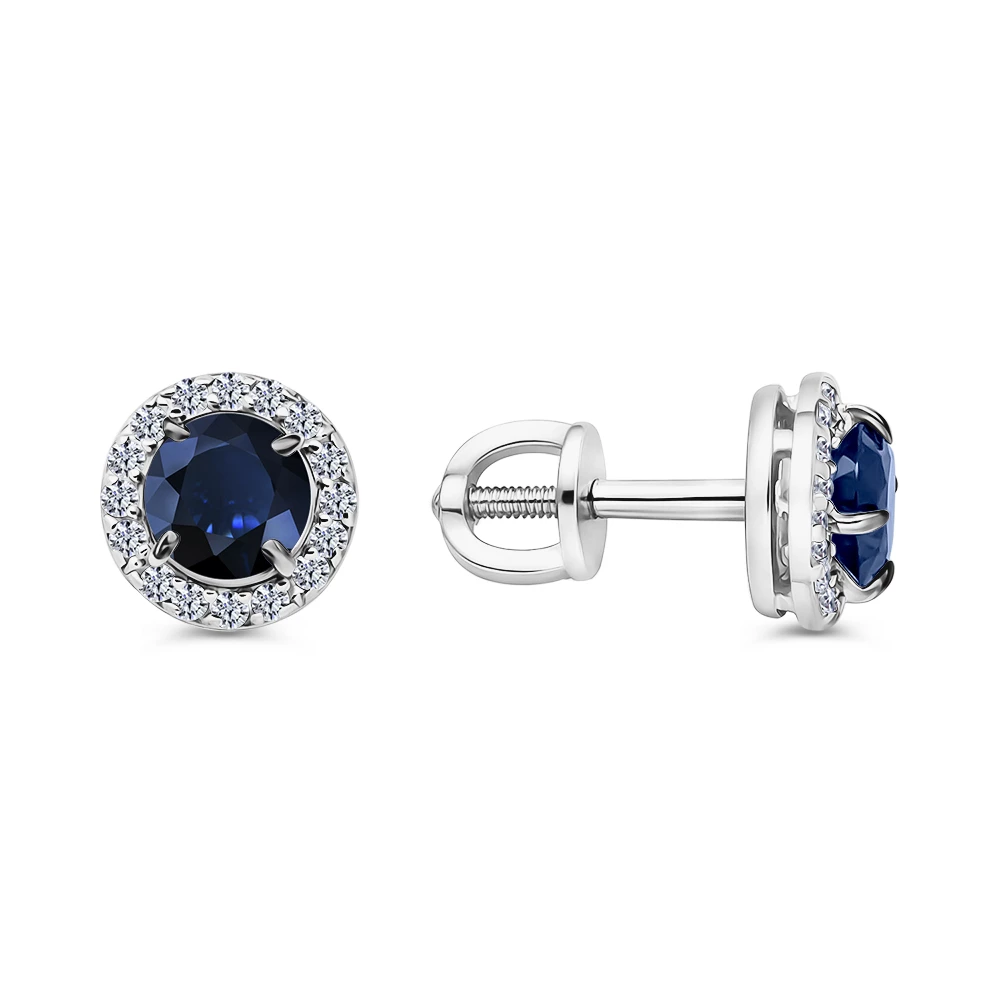 Серьги с фианитами из серебра 925 пробы