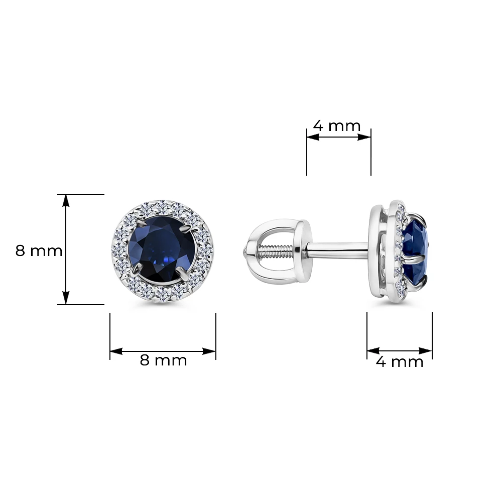 Серьги с фианитами из серебра 925 пробы