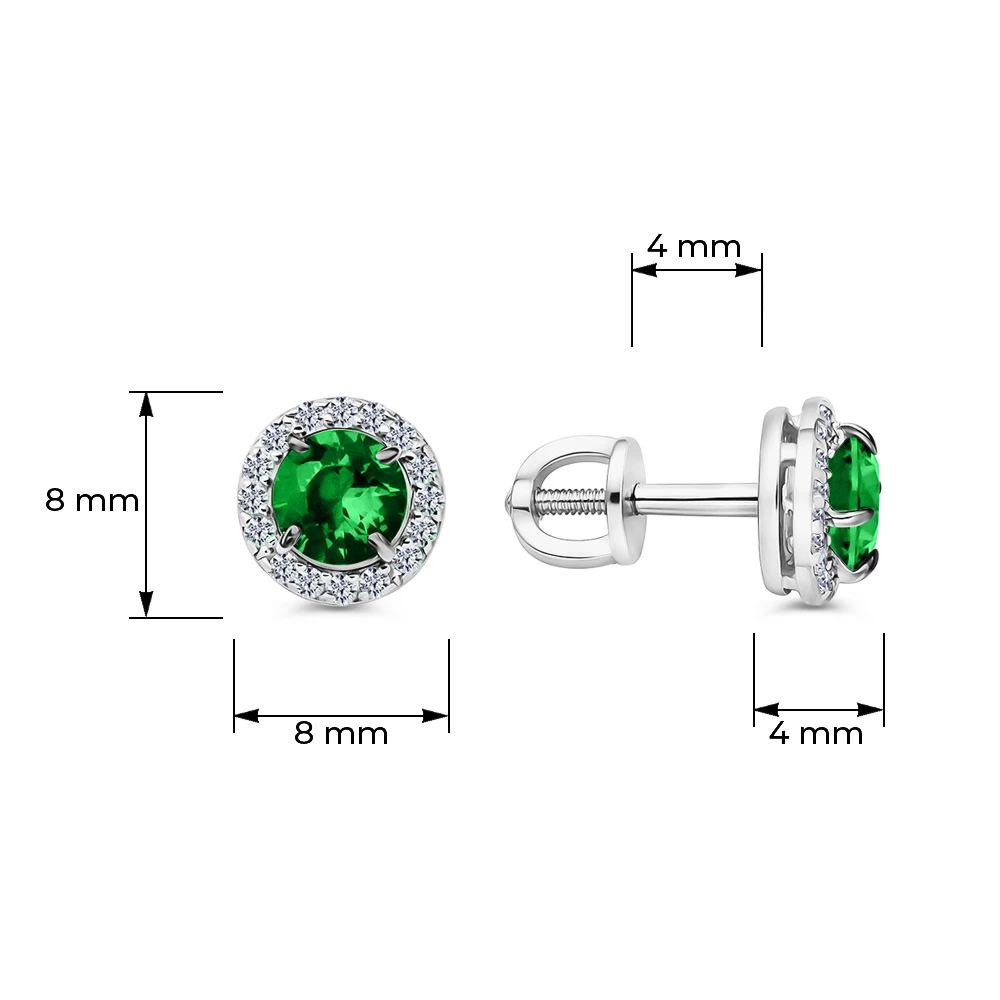Серьги с фианитами из серебра 925 пробы