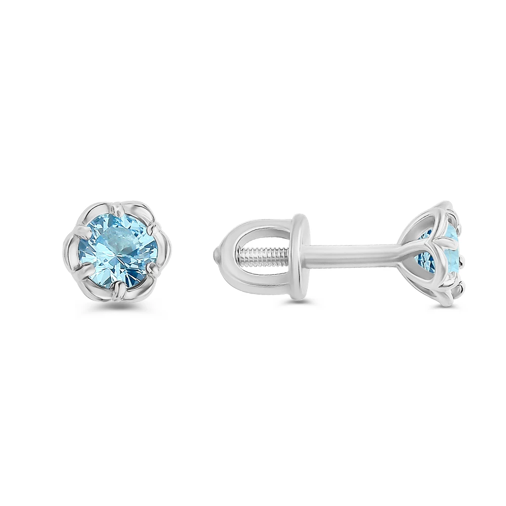 Серьги с фианитами из серебра 925 пробы