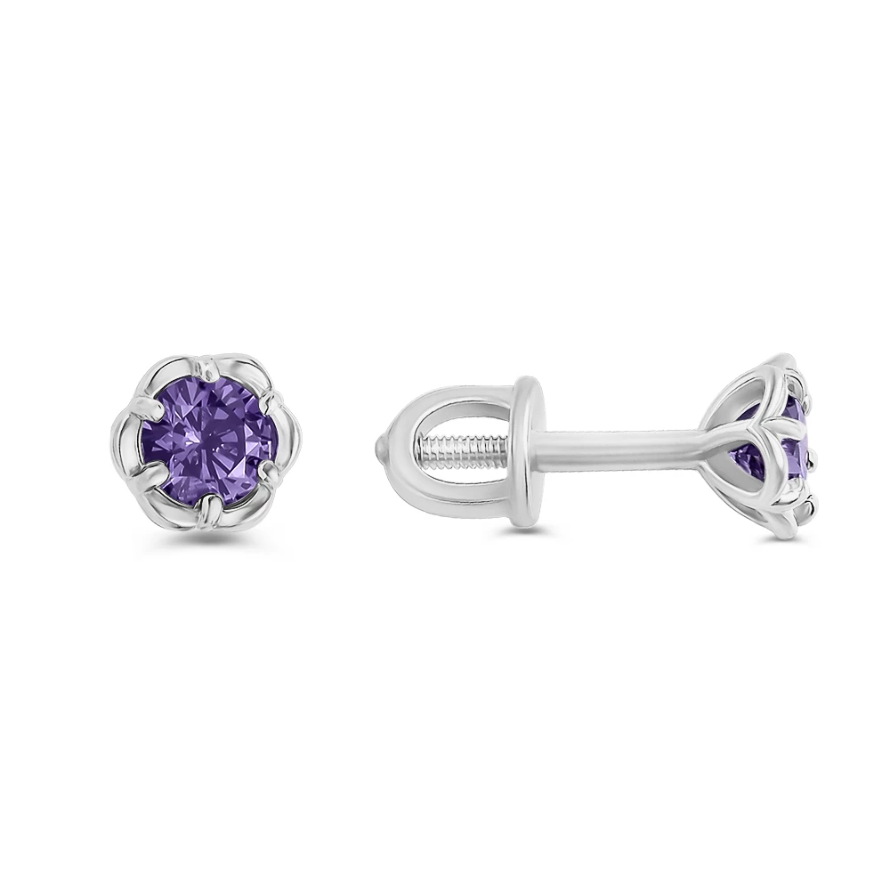 Серьги с фианитами из серебра 925 пробы