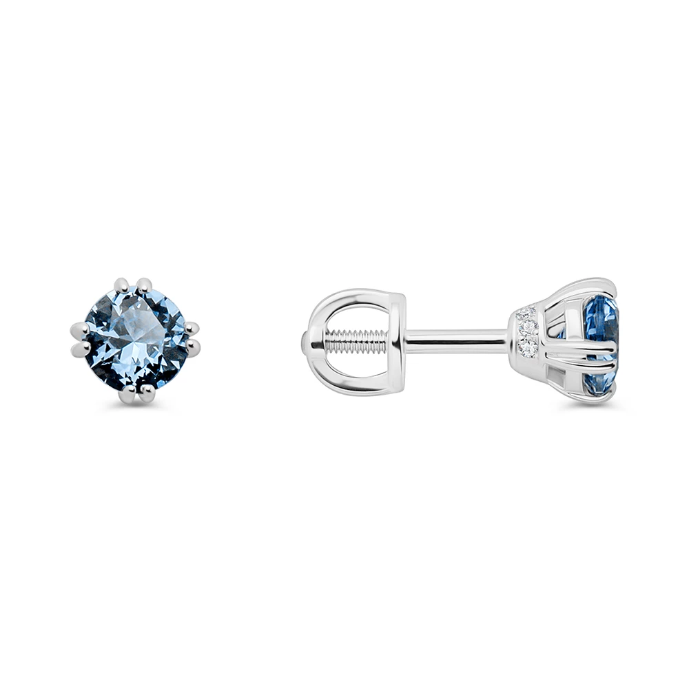 Серьги с фианитами из серебра 925 пробы