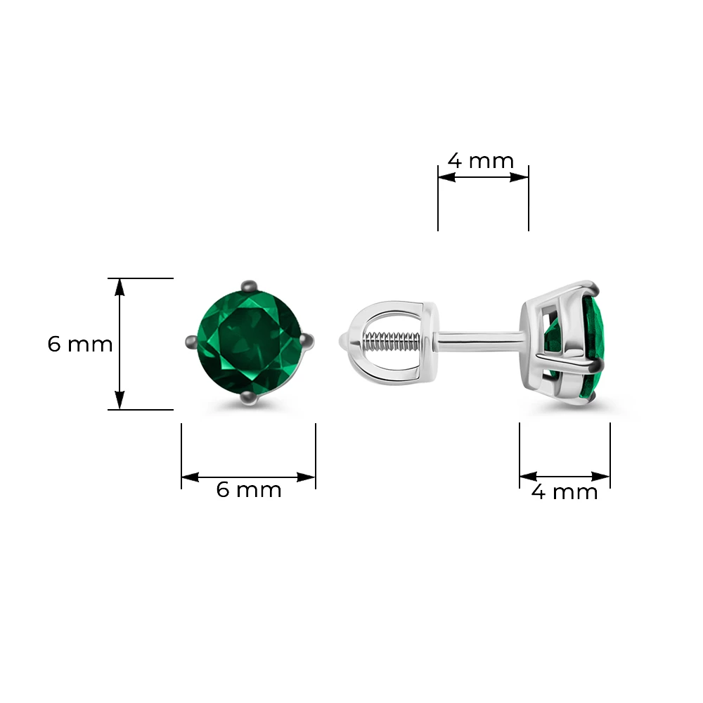 Серьги с фианитами из серебра 925 пробы