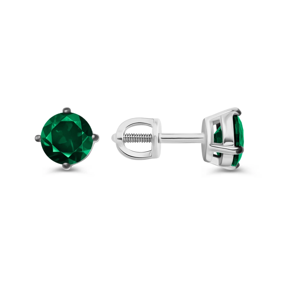 Серьги с фианитами из серебра 925 пробы