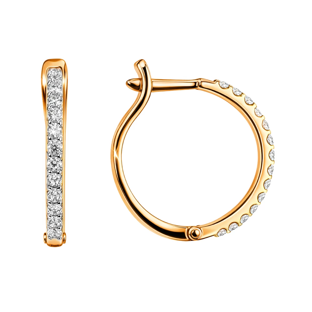 Серьги с фианитами из серебра 925 пробы