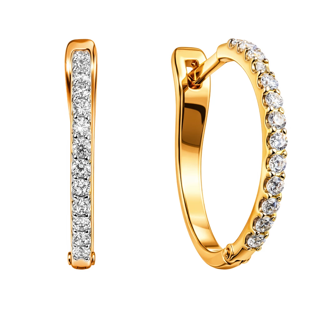 Серьги с фианитами из серебра 925 пробы