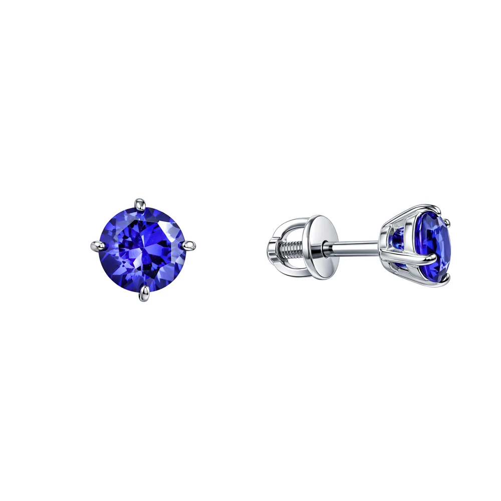 Серьги с фианитами из серебра 925 пробы