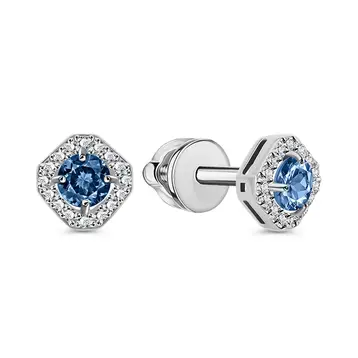 Серьги с фианитами из серебра 925 пробы