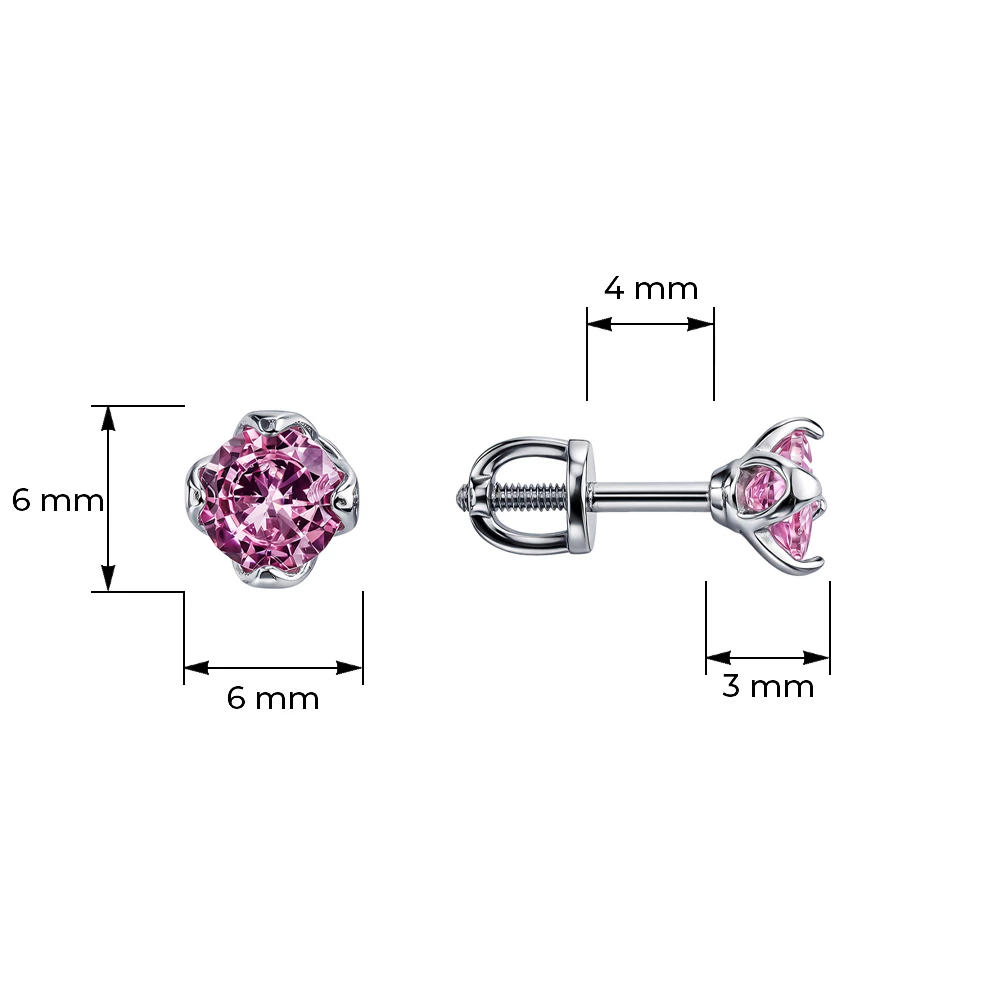 Серьги с фианитами из серебра 925 пробы