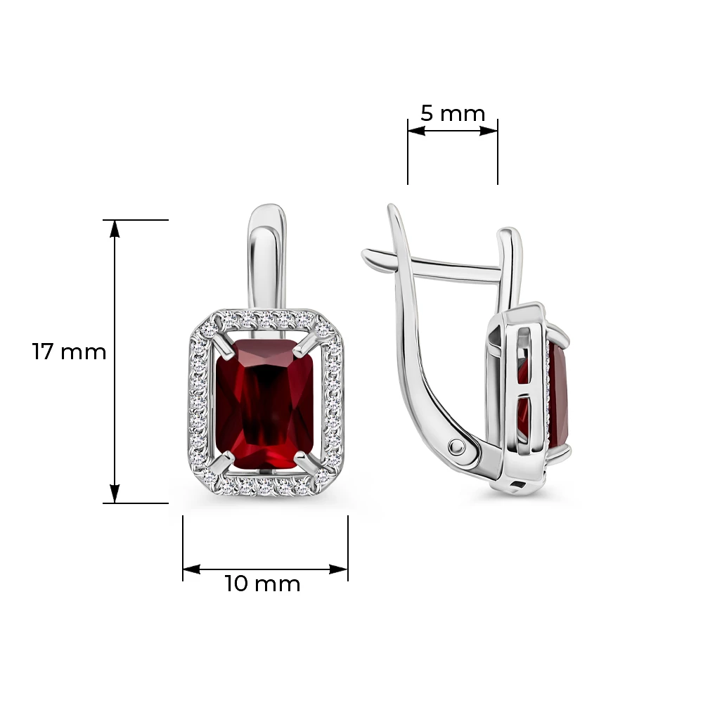 Серьги с фианитами из серебра 925 пробы