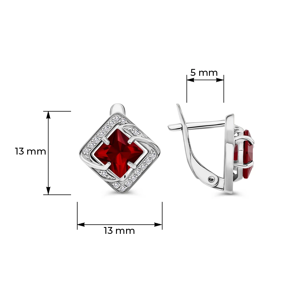 Серьги с фианитами из серебра 925 пробы