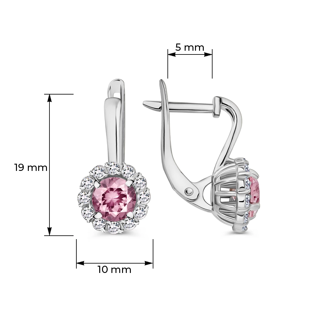 Серьги с фианитами из серебра 925 пробы