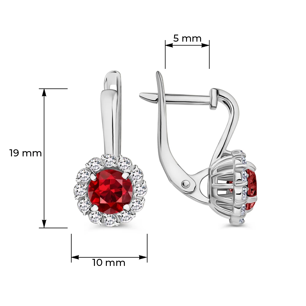 Серьги с фианитами из серебра 925 пробы