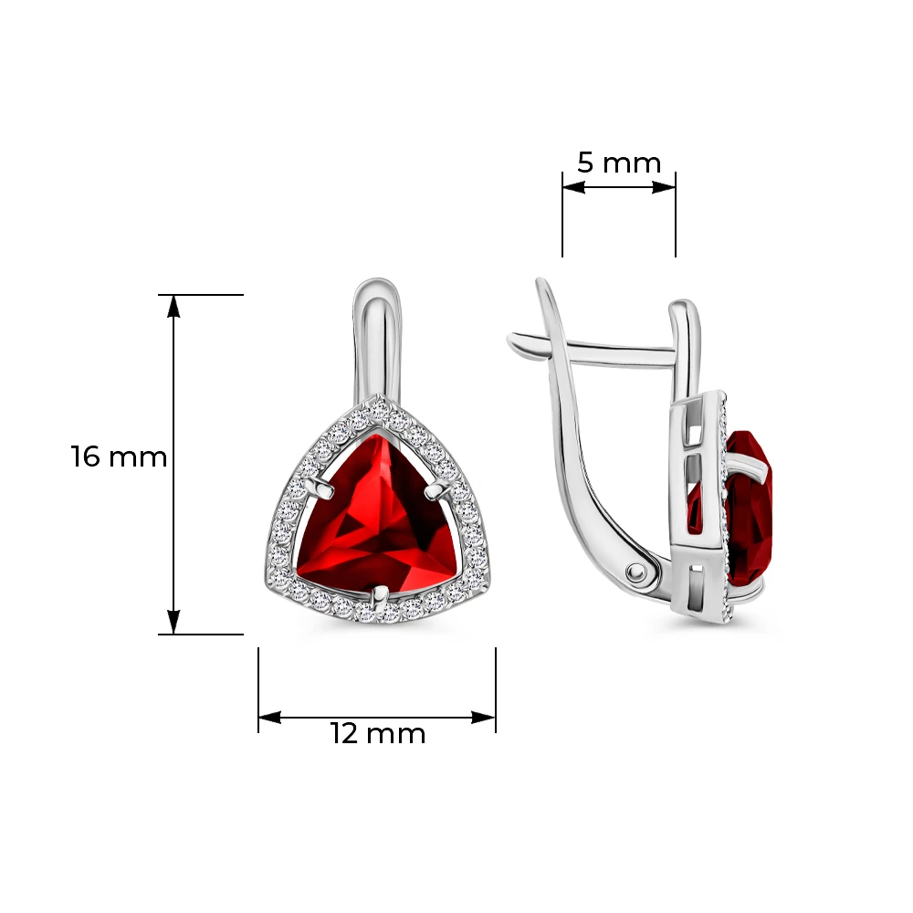 Серьги с фианитами из серебра 925 пробы