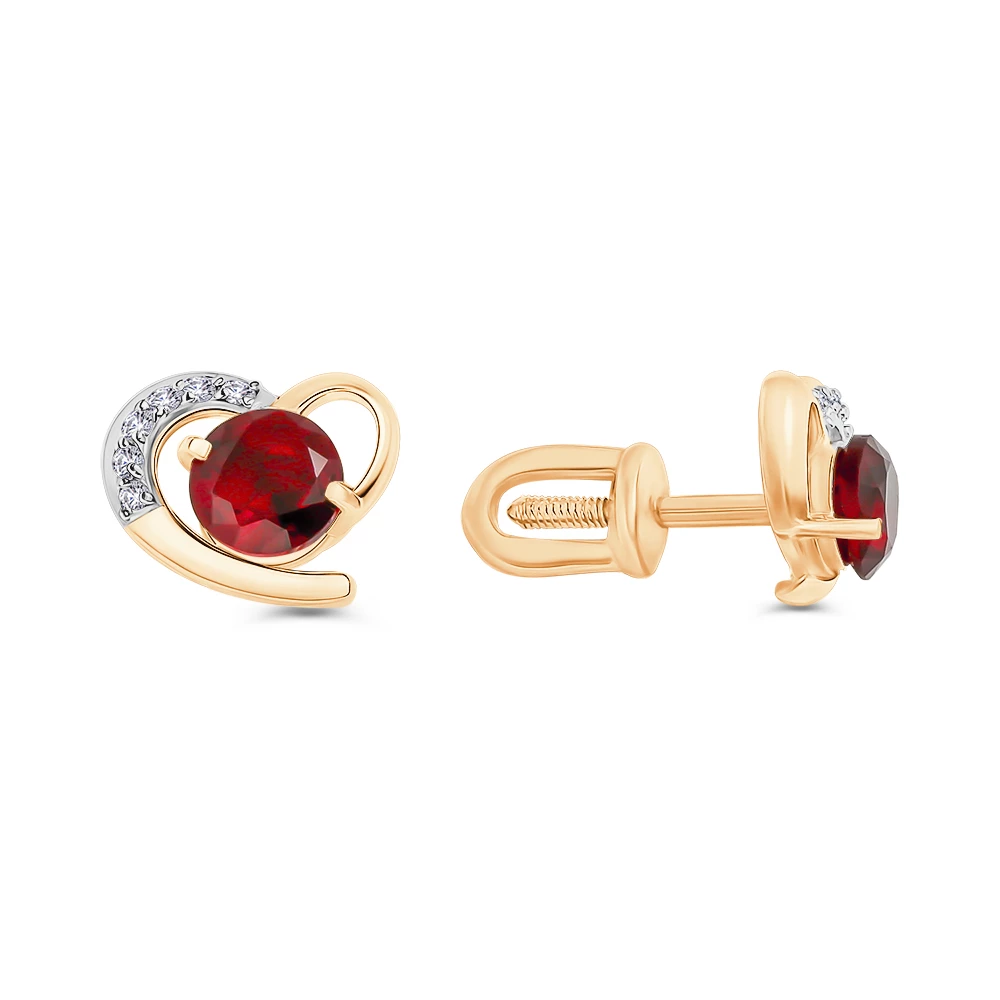Серьги с фианитами из серебра 925 пробы