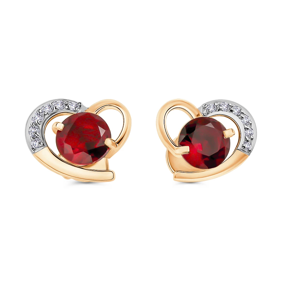 Серьги с фианитами из серебра 925 пробы