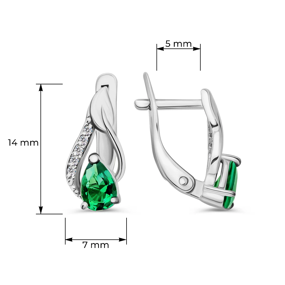 Серьги с фианитами из серебра 925 пробы