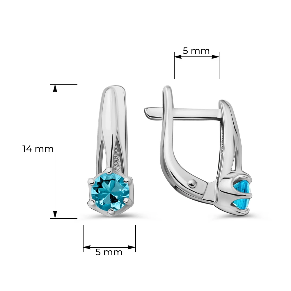 Серьги с фианитами из серебра 925 пробы