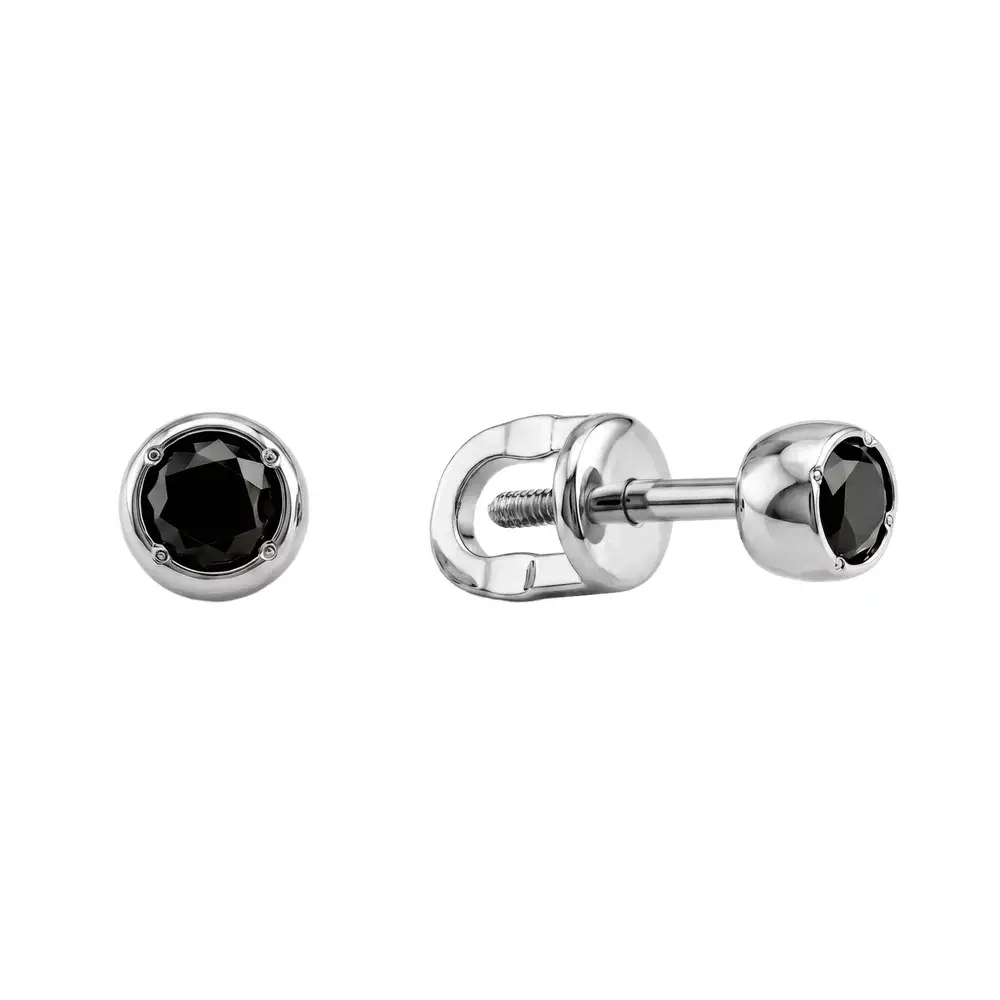 Серьги с фианитами из серебра 925 пробы
