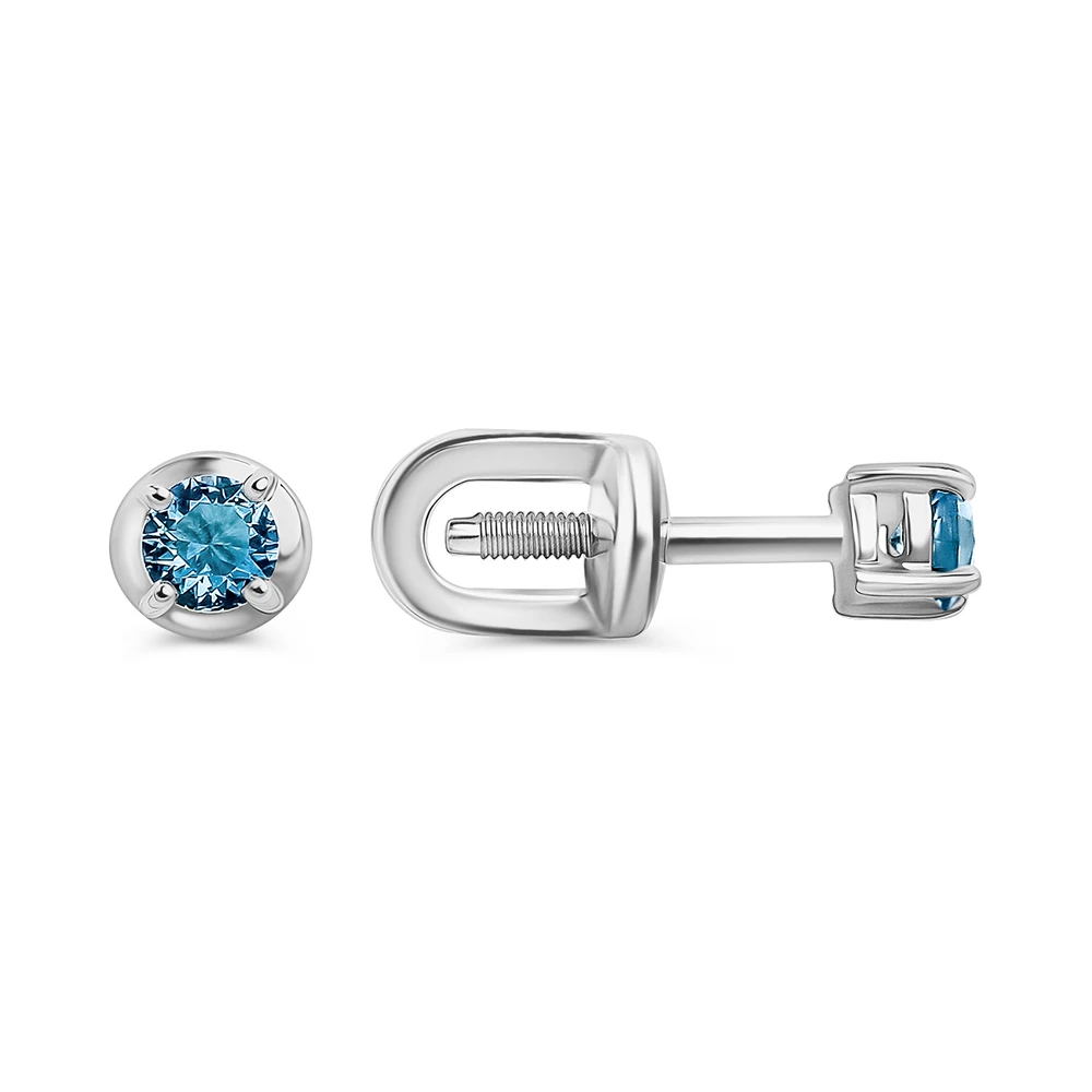 Серьги с фианитами из серебра 925 пробы