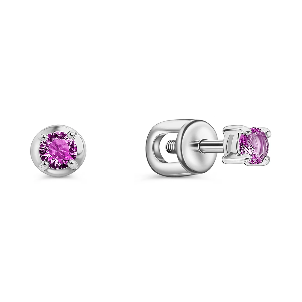 Серьги с фианитами из серебра 925 пробы