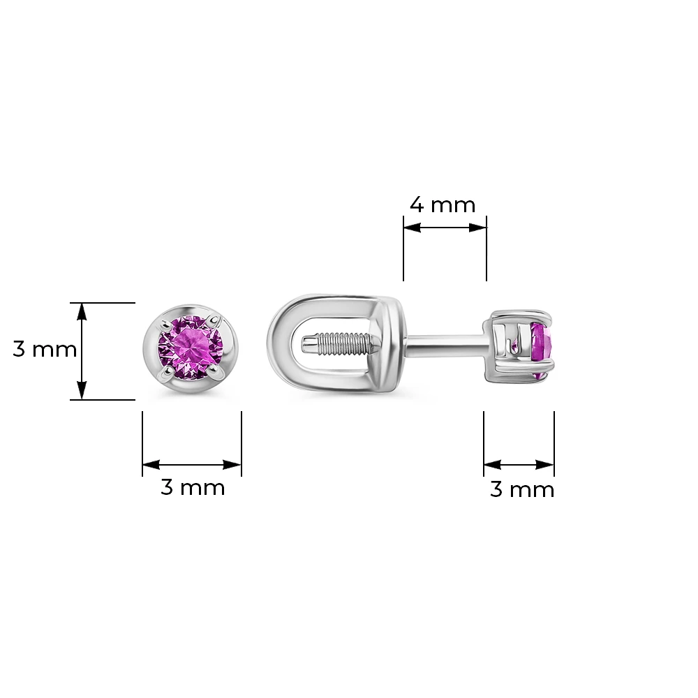 Серьги с фианитами из серебра 925 пробы