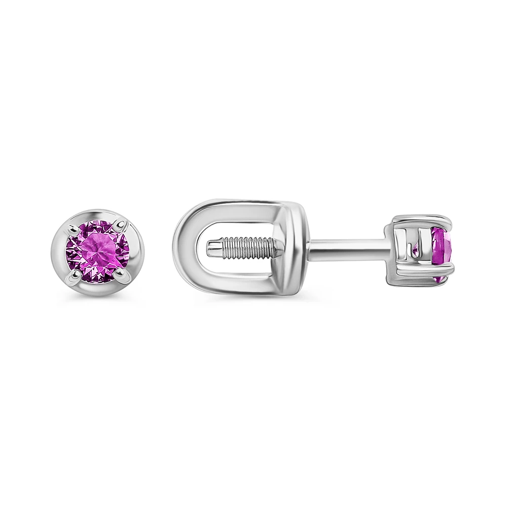 Серьги с фианитами из серебра 925 пробы