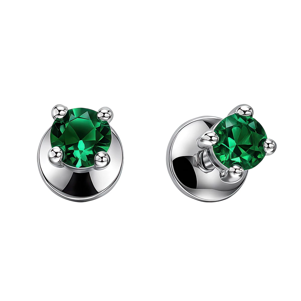 Серьги с фианитами из серебра 925 пробы