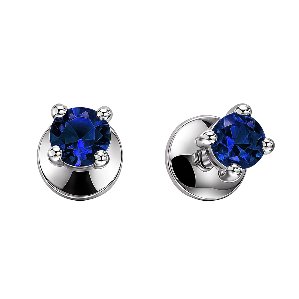 Серьги с фианитами из серебра 925 пробы