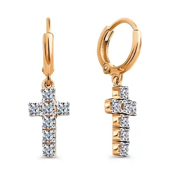Серьги с фианитами из серебра 925 пробы