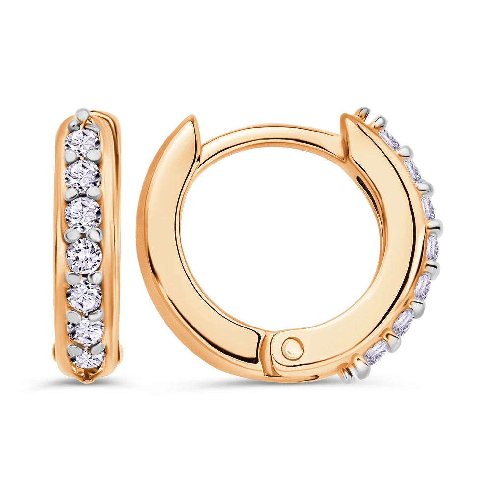 Серьги с фианитами из серебра 925 пробы