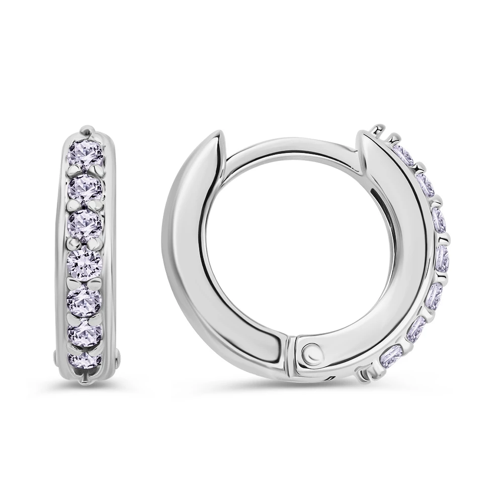 Серьги с фианитами из серебра 925 пробы