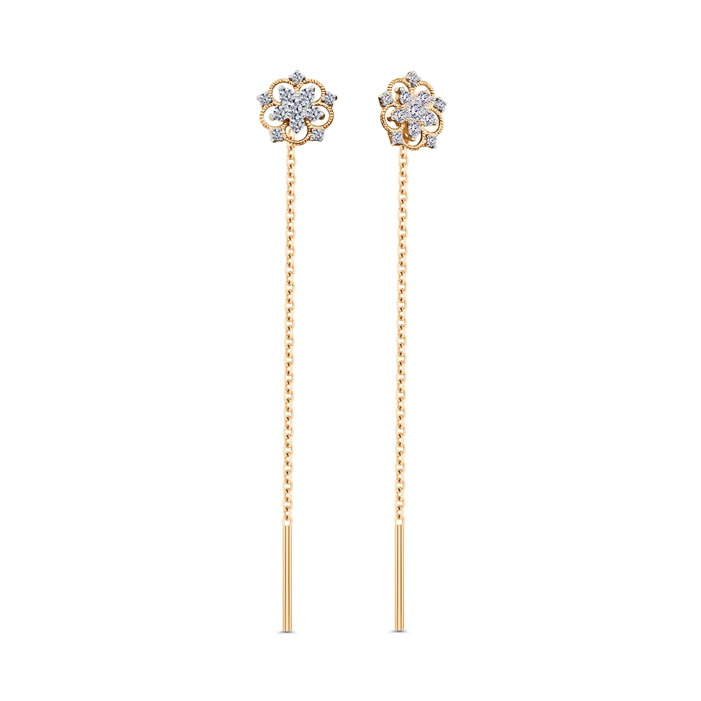 Серьги с фианитами из серебра 925 пробы