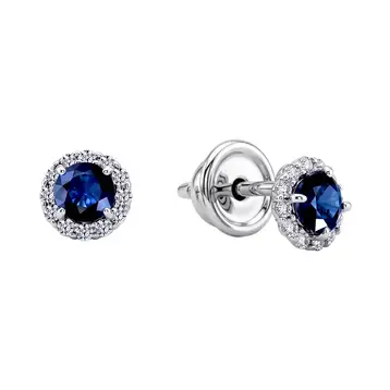 Серьги с фианитами из серебра 925 пробы