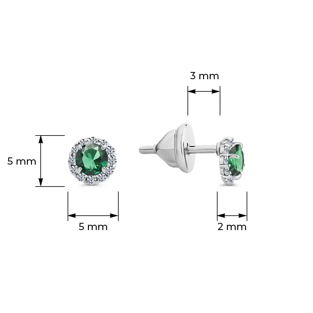 Серьги с фианитами из серебра 925 пробы
