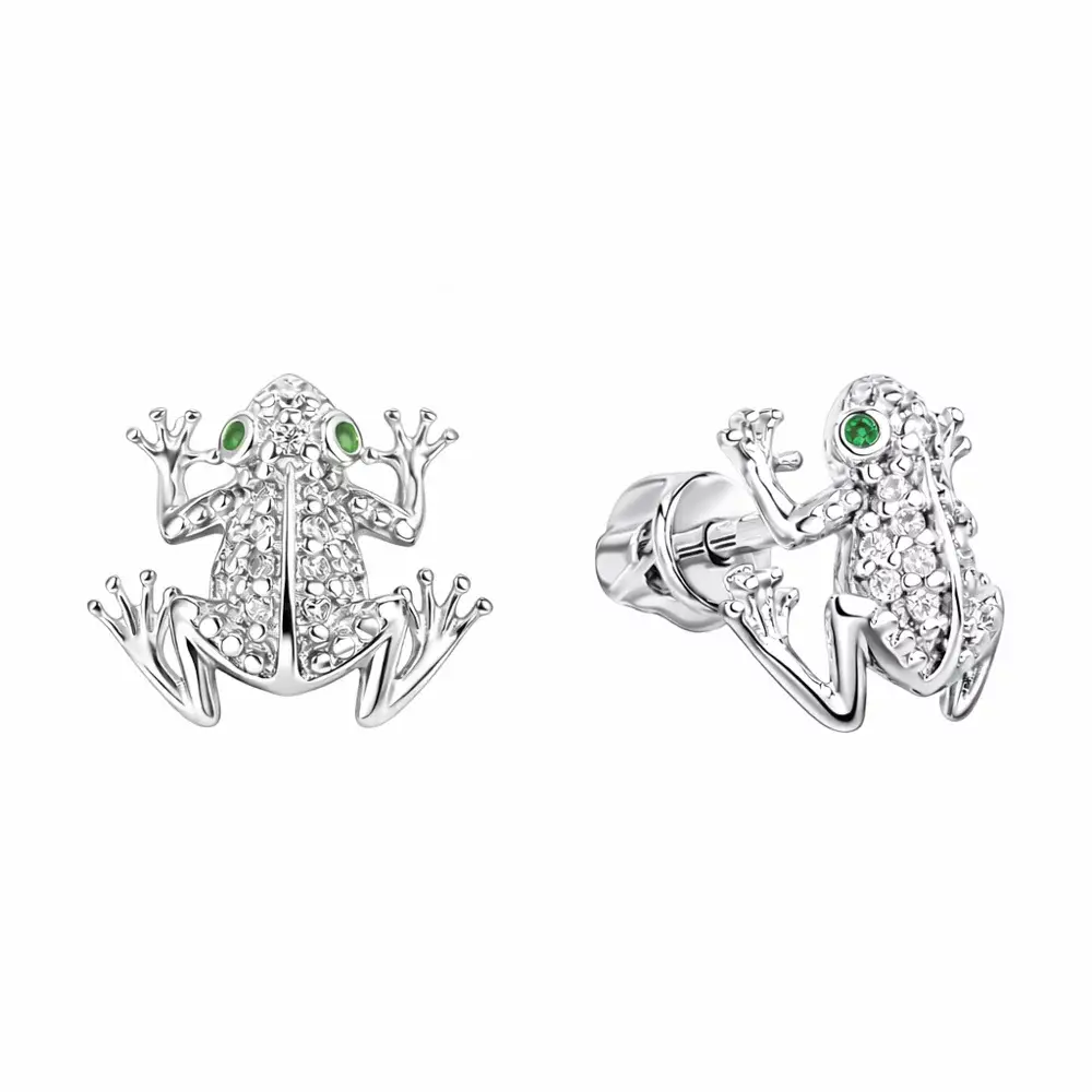 Серьги с фианитами из серебра 925 пробы 1