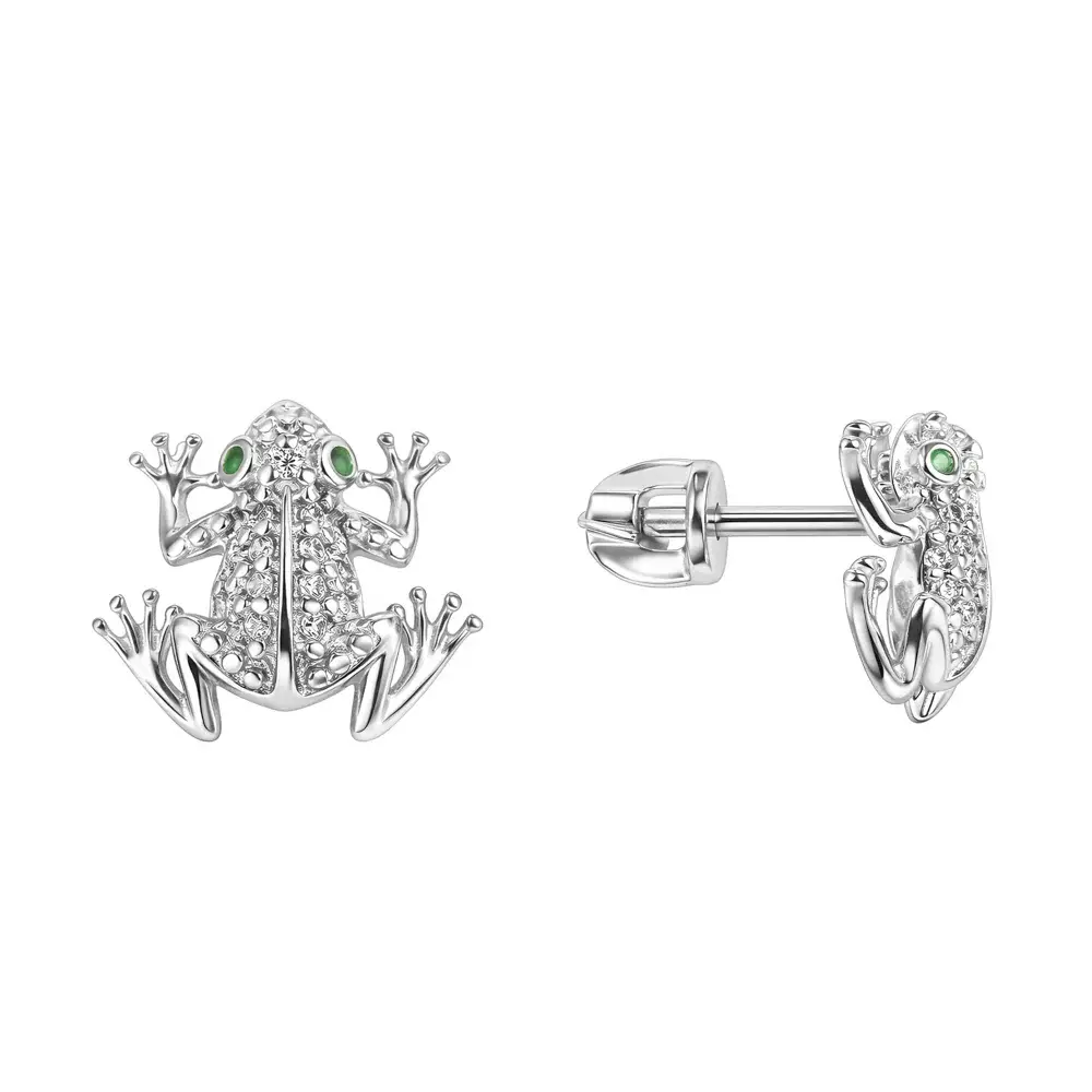 Серьги с фианитами из серебра 925 пробы 2