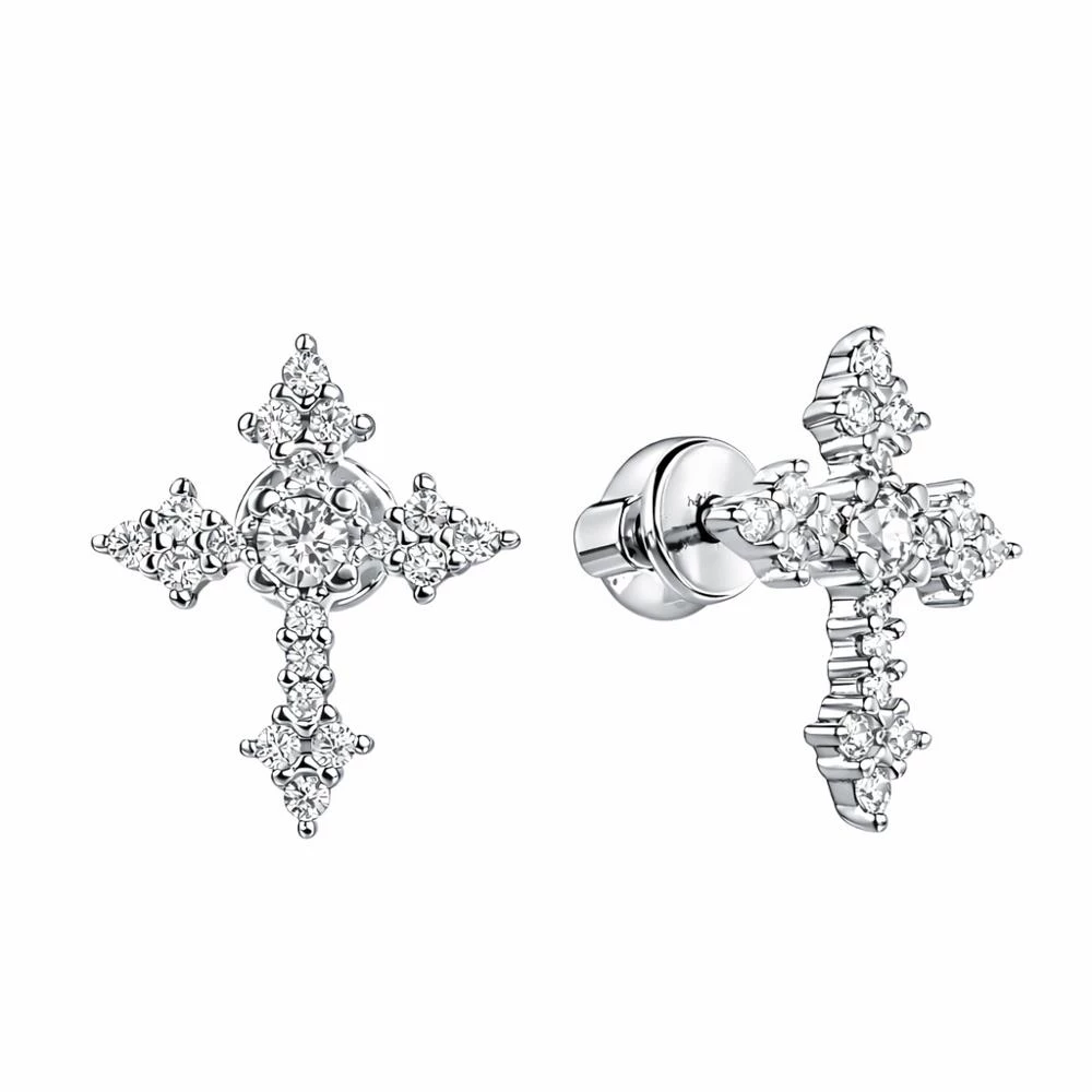 Серьги с фианитами из серебра 925 пробы