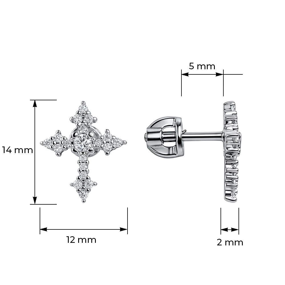 Серьги с фианитами из серебра 925 пробы