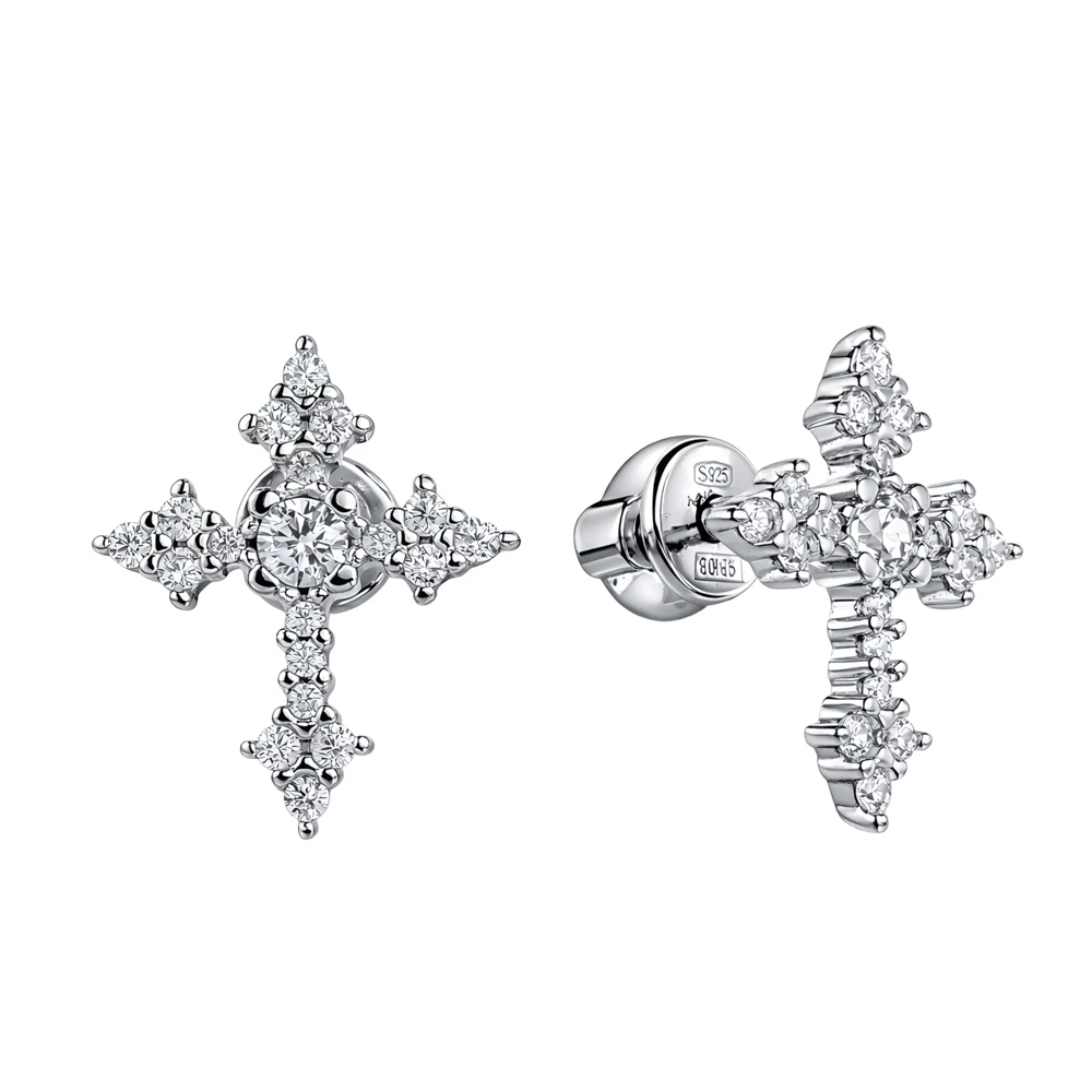 Серьги с фианитами из серебра 925 пробы