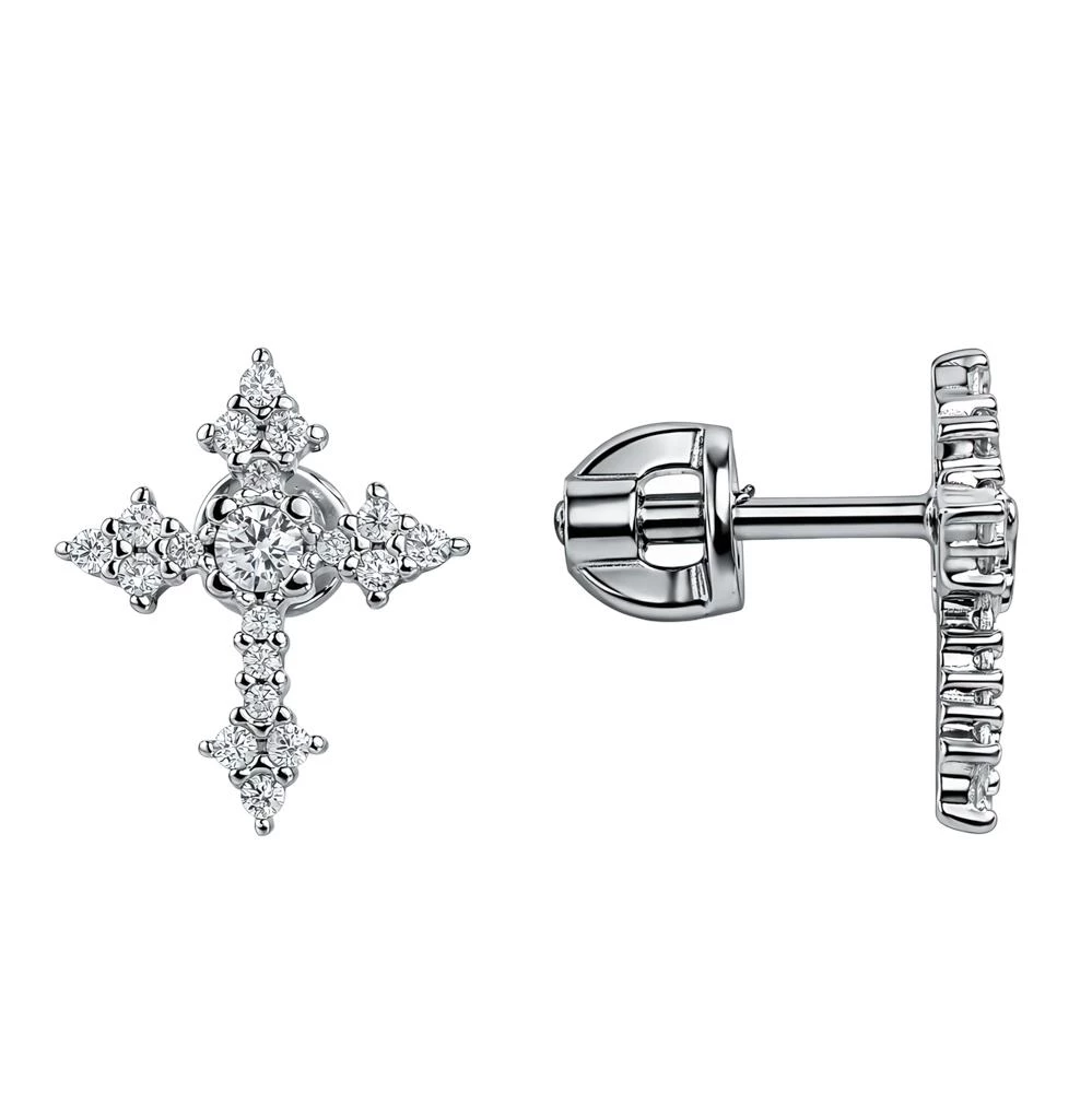 Серьги с фианитами из серебра 925 пробы