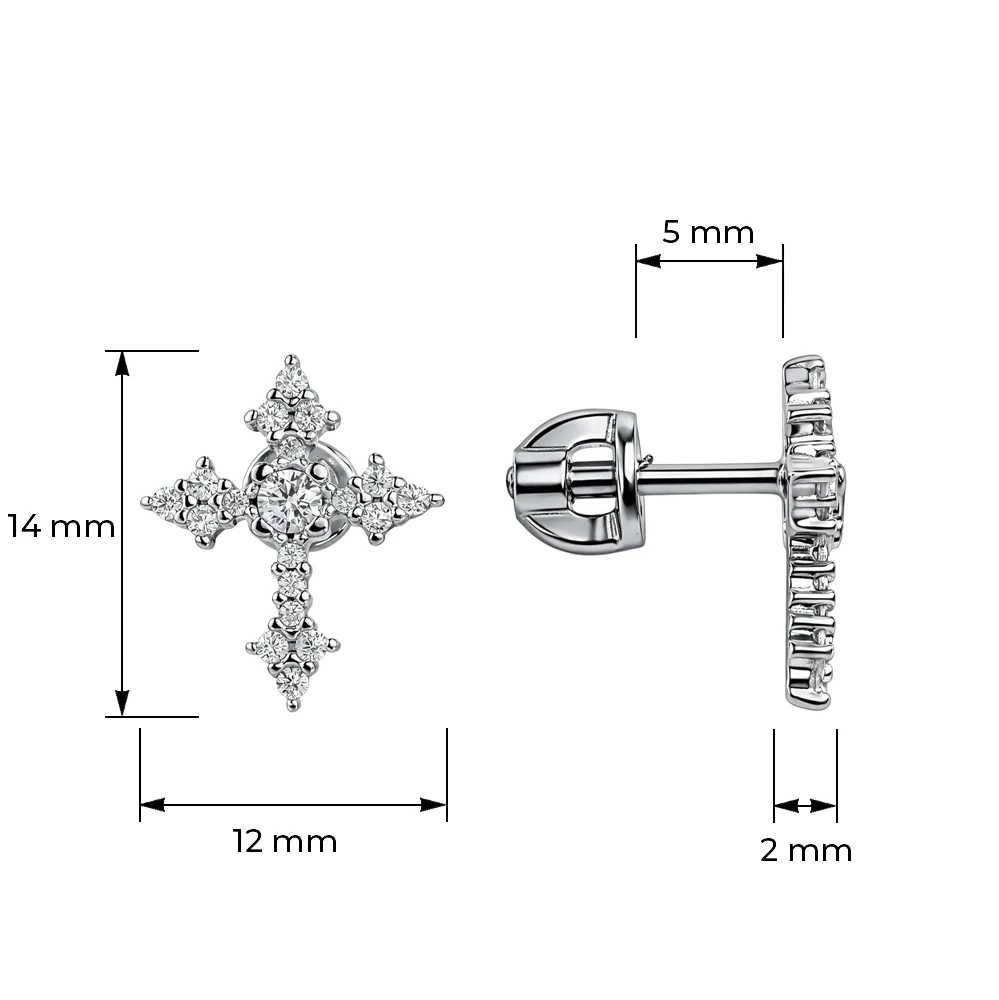 Серьги с фианитами из серебра 925 пробы