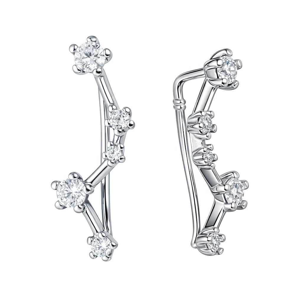 Серьги с фианитами из серебра 925 пробы