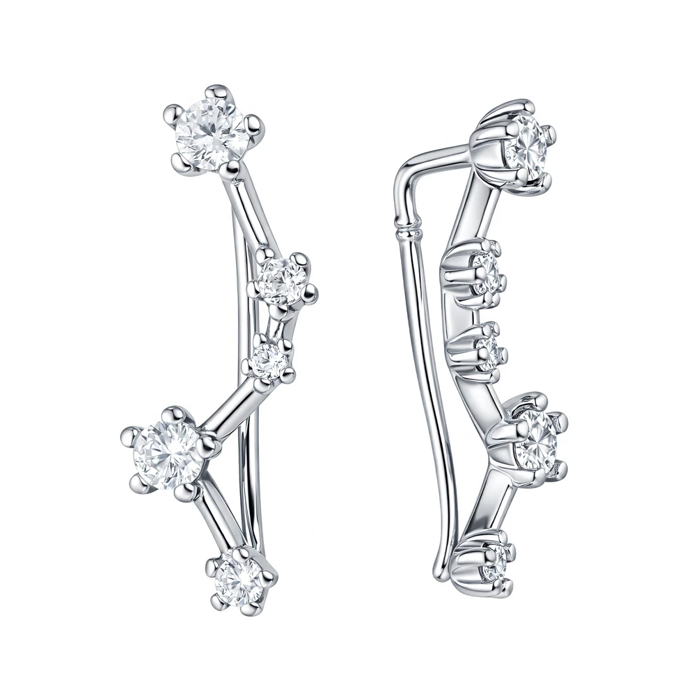 Серьги с фианитами из серебра 925 пробы