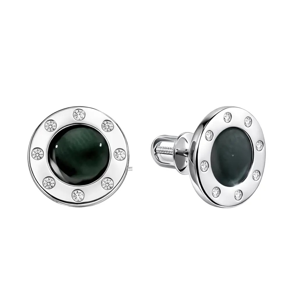 Серьги с фианитами из серебра 925 пробы