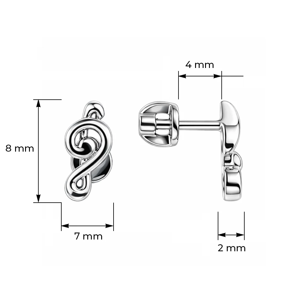 Серьги с фианитом из серебра 925 пробы