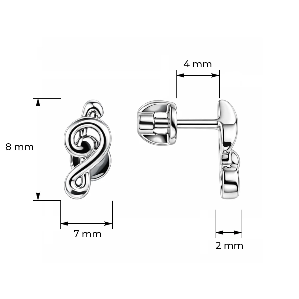 Серьги с фианитом из серебра 925 пробы