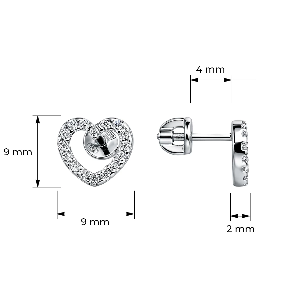 Серьги с фианитами из серебра 925 пробы