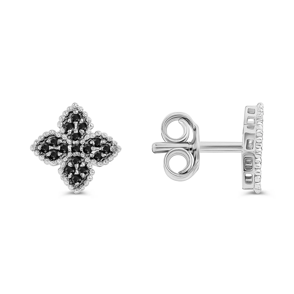 Серьги с фианитами из серебра 925 пробы