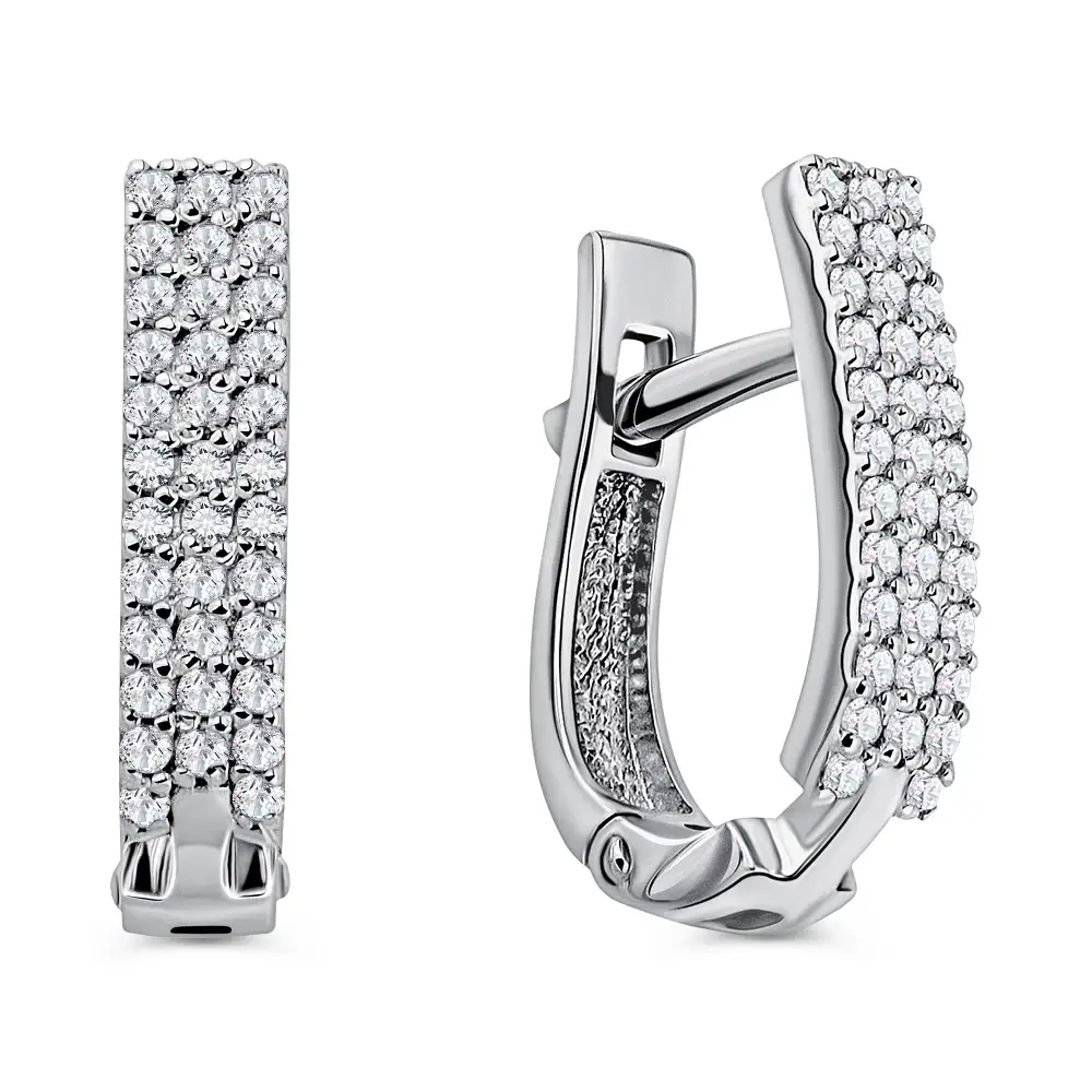 Серьги с фианитами из серебра 925 пробы 1